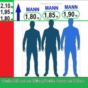 Männer ab 180cm/Frauen ab 175cm