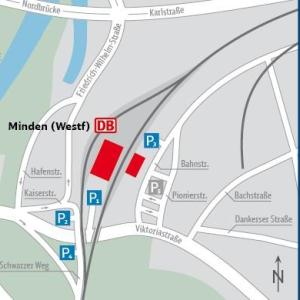 Mindener Bahnhof. Großer Parkplatz